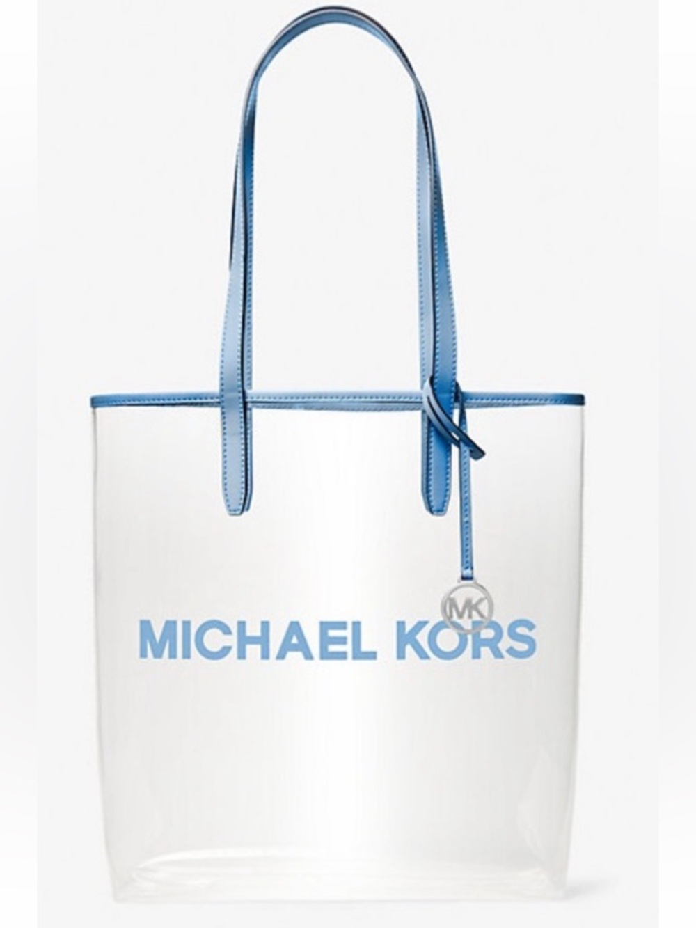 Michael Kors Clear Tote with Light Blue Trim "NEW"